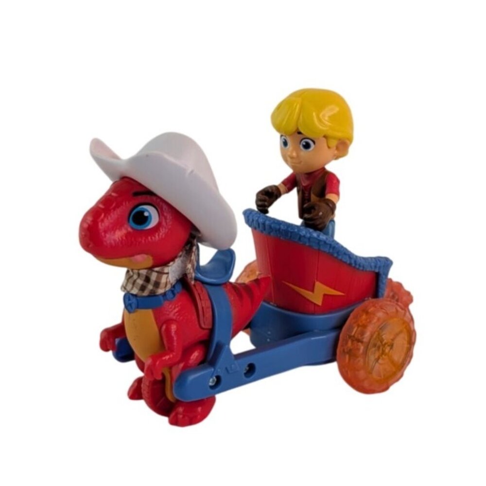 Dino Ranch Jon & Blitz's Chariot Vehicle Toy Dinosaur Cowboy Figures